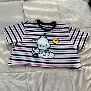 🌲Pochacco Sanrio striped rubber crop top🌲